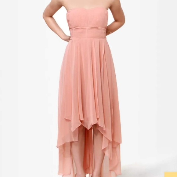 Lulu's strapless peachy nude dress size S - Picture 3 of 7